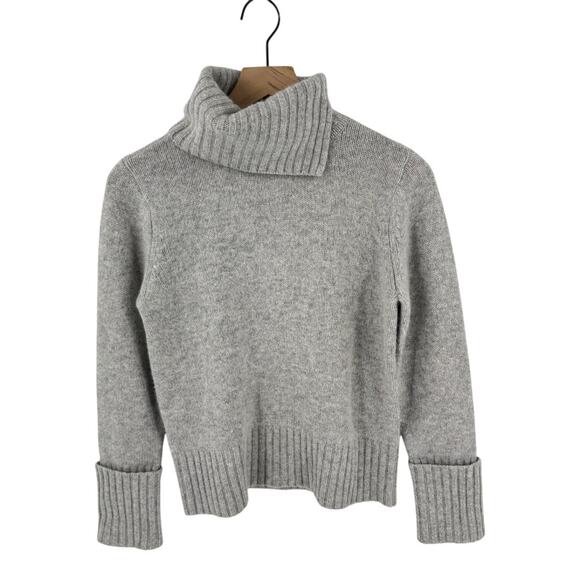 Jillian Jones Wool Angora Ribbed Fold Cuff Sweater Gray Turtleneck Size S - Picture 1 of 7